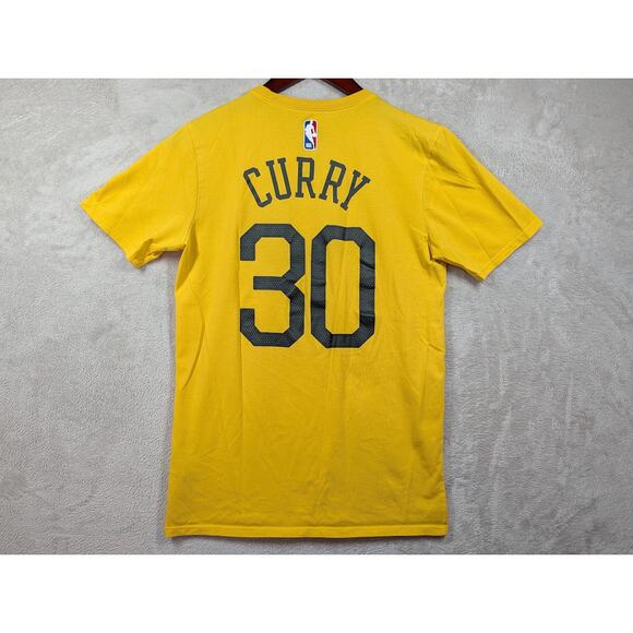 Nike Golden State Warriors Stephen Curry 30 The Town Yellow Shirt Size Small - Picture 7 of 8